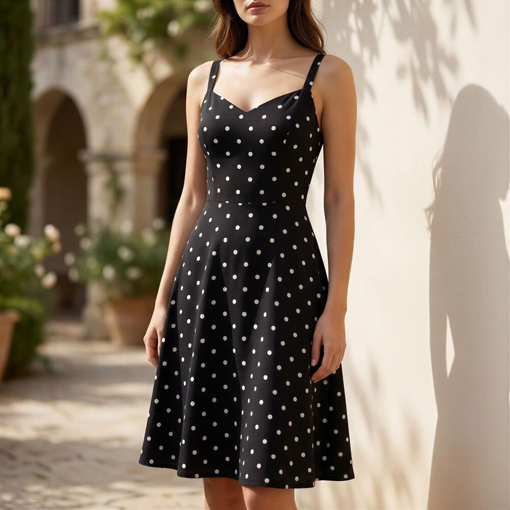 Old Navy Polka Dot Cami Dress Women XL Retro Rockabilly Coquette Whimsigoth LBD